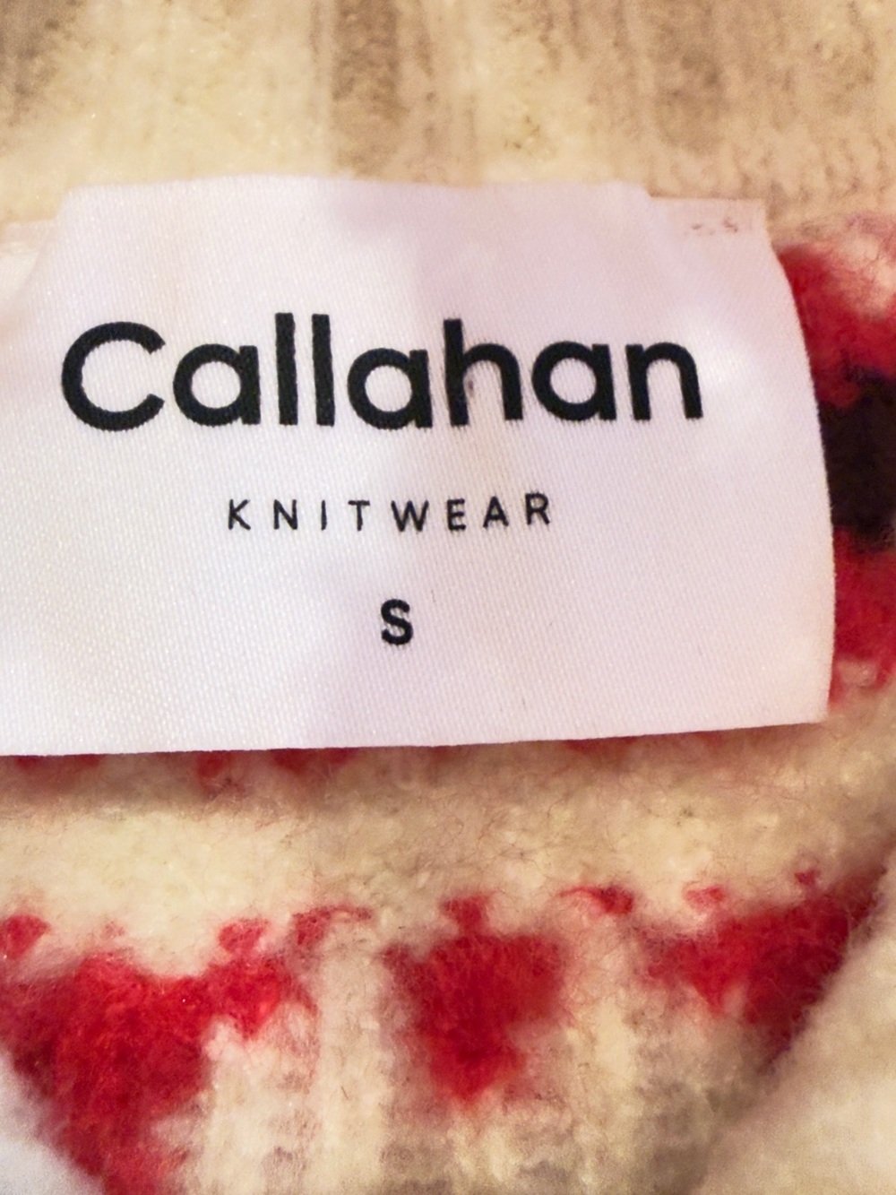 Callahan Cream, Red & Brown Heart-Print Button Cardigan - Picture 5 of 6